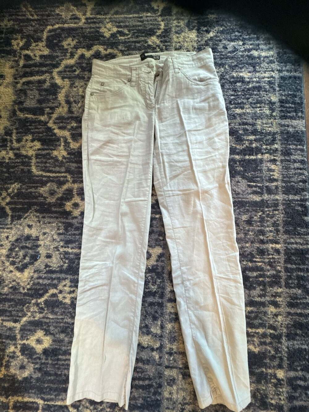 Eileen Fisher Women's Light Grey Straight Leg Pants, Size 4